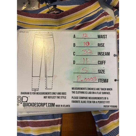 Zara Rib Texture Striped Pull On bell leg Pants Size Small - Picture 13 of 13